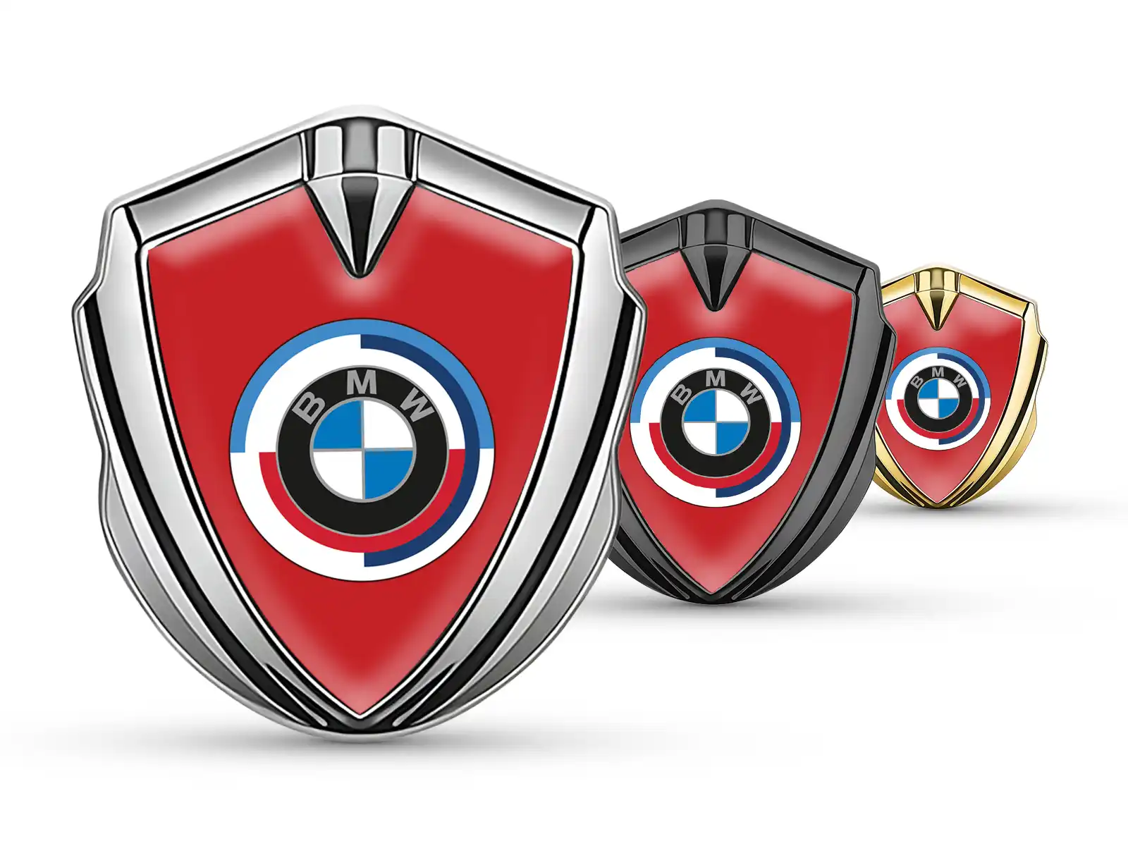 BMW Emblem Metall Abzeichen Renn Look Glanz Finish